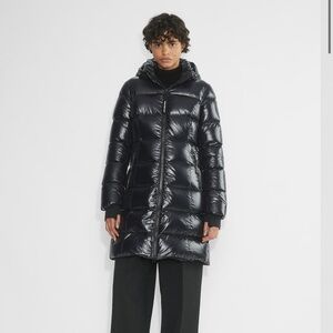 Aritzia Black Glossy Puffer Jacket